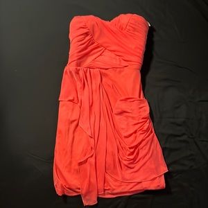Coral strapless dress
